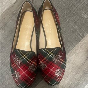 Talbots Red and Black Plaid Flats
